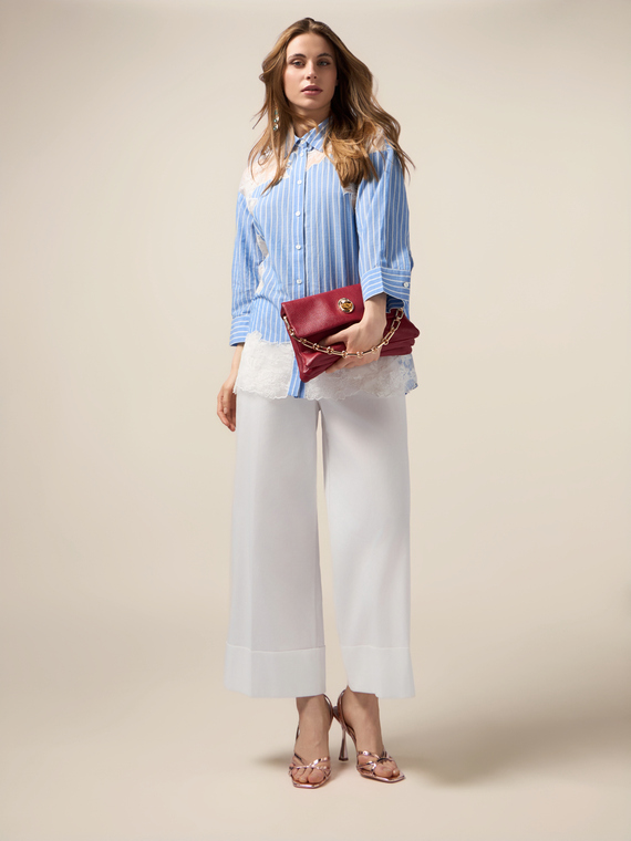 Cotton blend palazzo pants