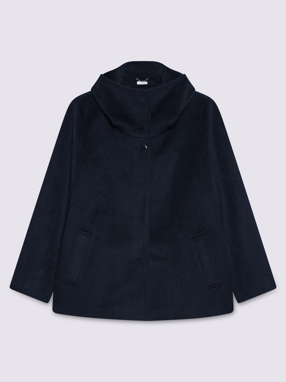 Wool blend jacket with hood