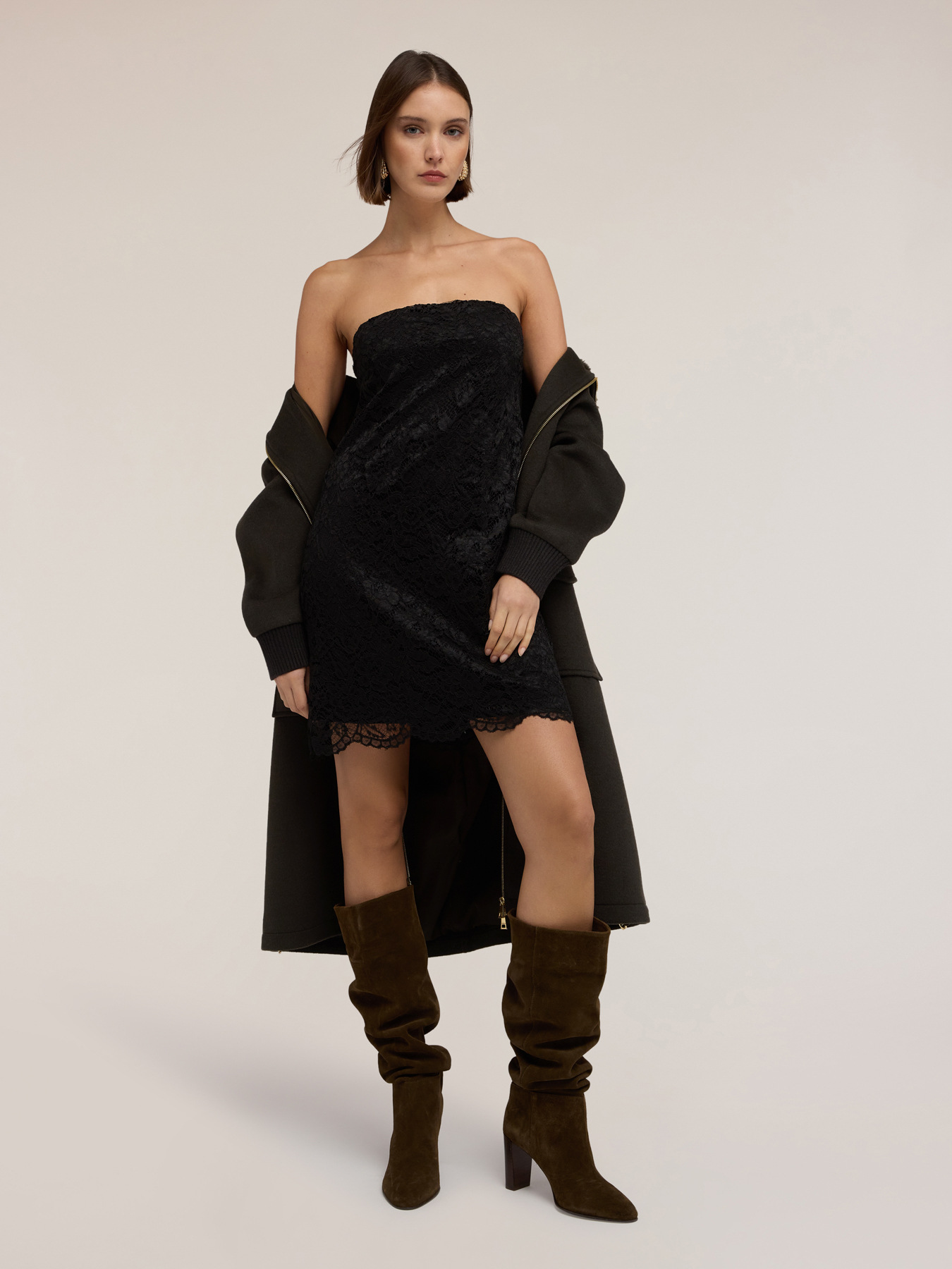 Minidress in pizzo traforato image number 0