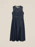 Long denim dress with micro crystals image number 4