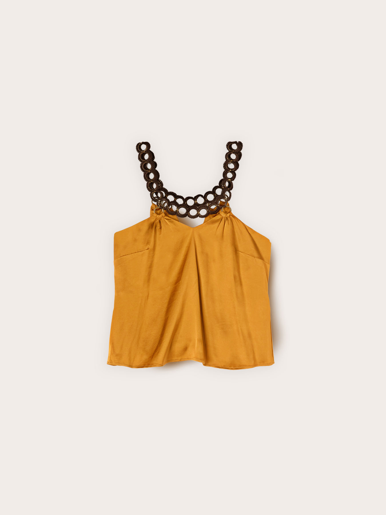 Top din satin cu detaliu metalic image number 4