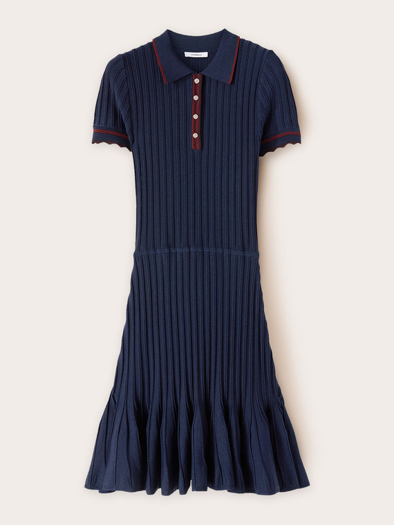 Robe courte en maille c&ocirc;tel&eacute;e