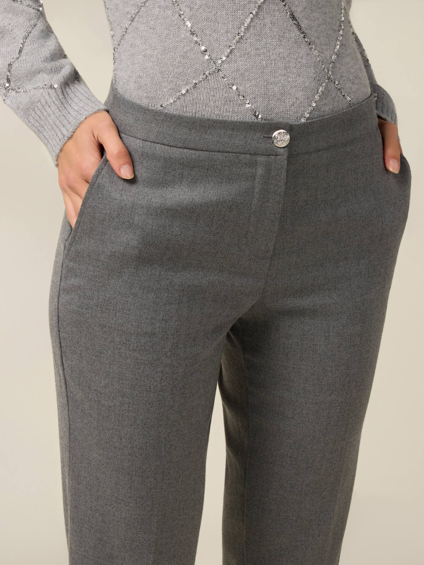 Pantaloni regulari din flanelă image number 2