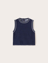 Lyocell blend top with ribbed trims image number 4