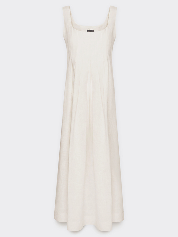 Robe en lin avec plis sur le devant