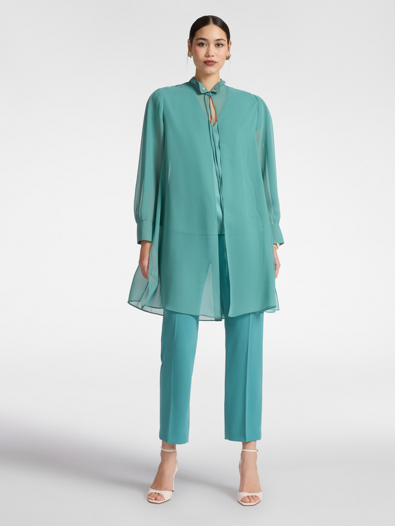 Camicia lunga in georgette image number 2