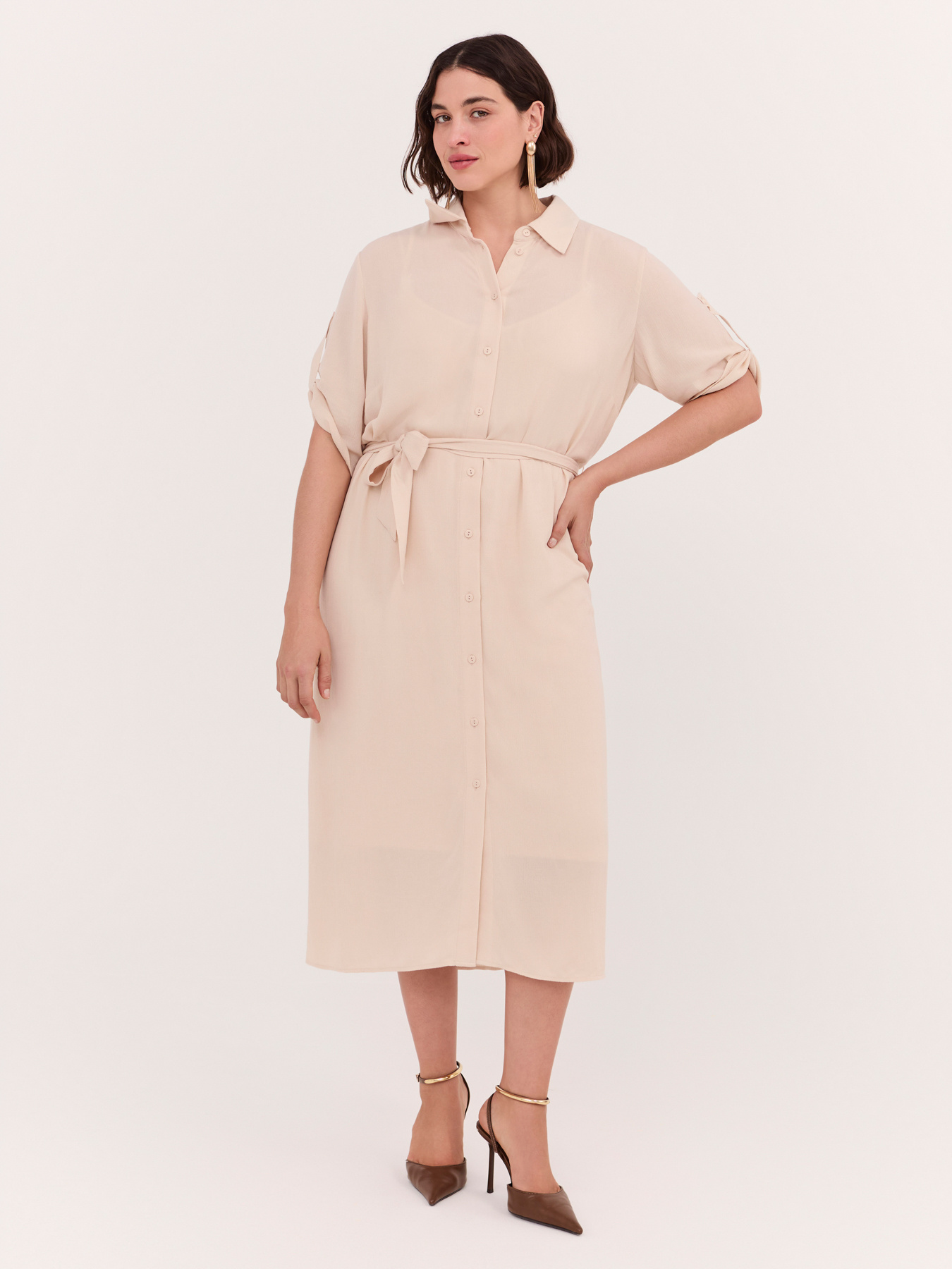 Robe chemisier POWER en viscose image number 2