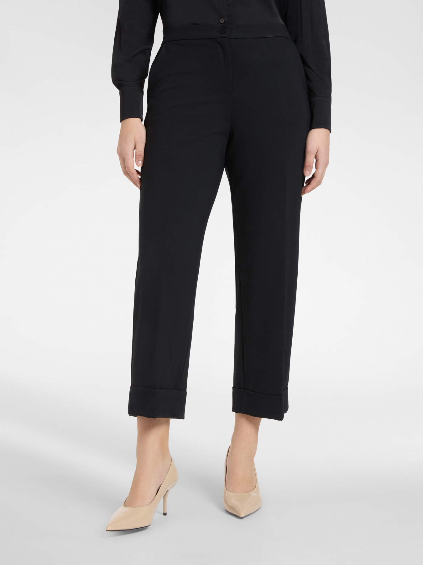 Wide leg trousers with cuffs image number 2