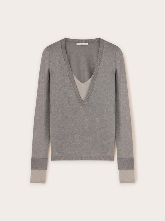 Lurex jumper with inserts