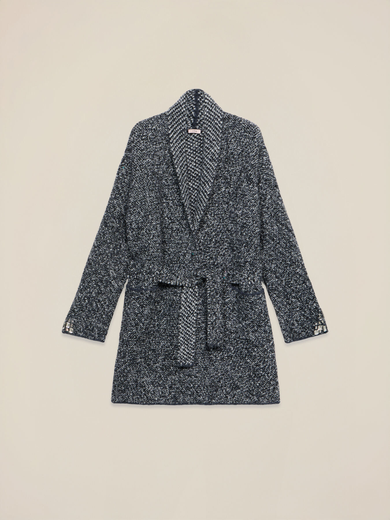 Knitted cardigan with belt image number 3