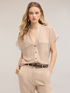 Camisa en georgette laminada con bolsillos image number 0
