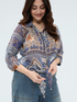 Foulard print blouse in viscose muslin image number 3