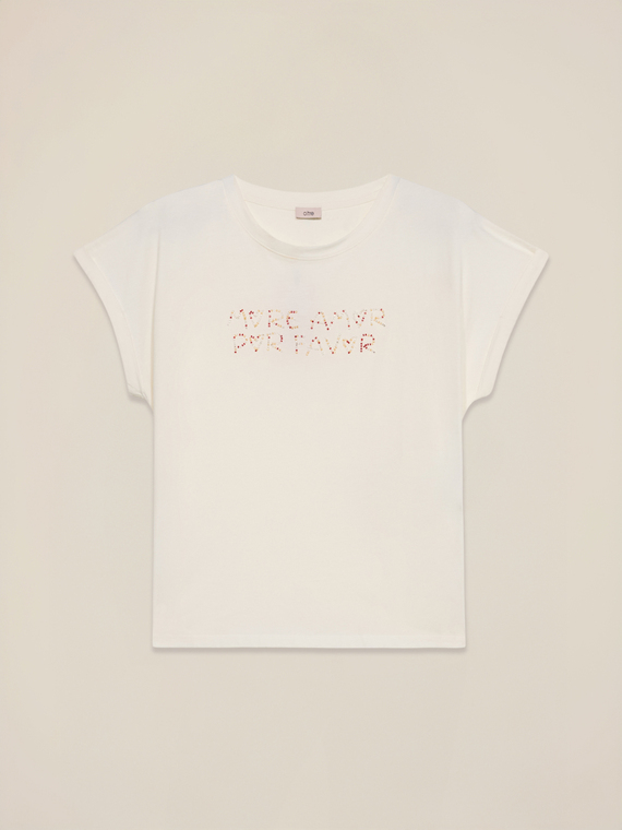Tricou cu broderie cu litere