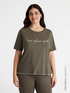 T-shirt con scritta motivazionale ricamata image number 0