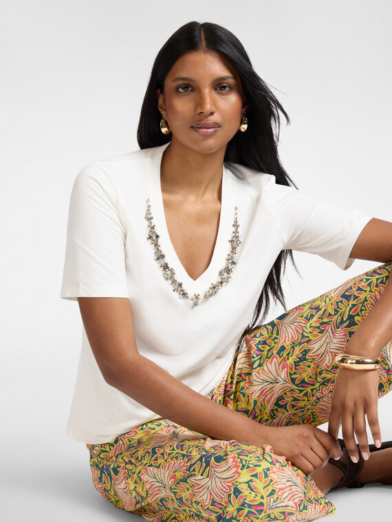 T-shirt en coton avec broderie