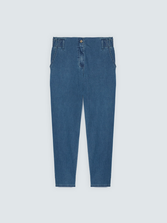 Balloon-Jeans aus Baumwoll-Denim-Mix