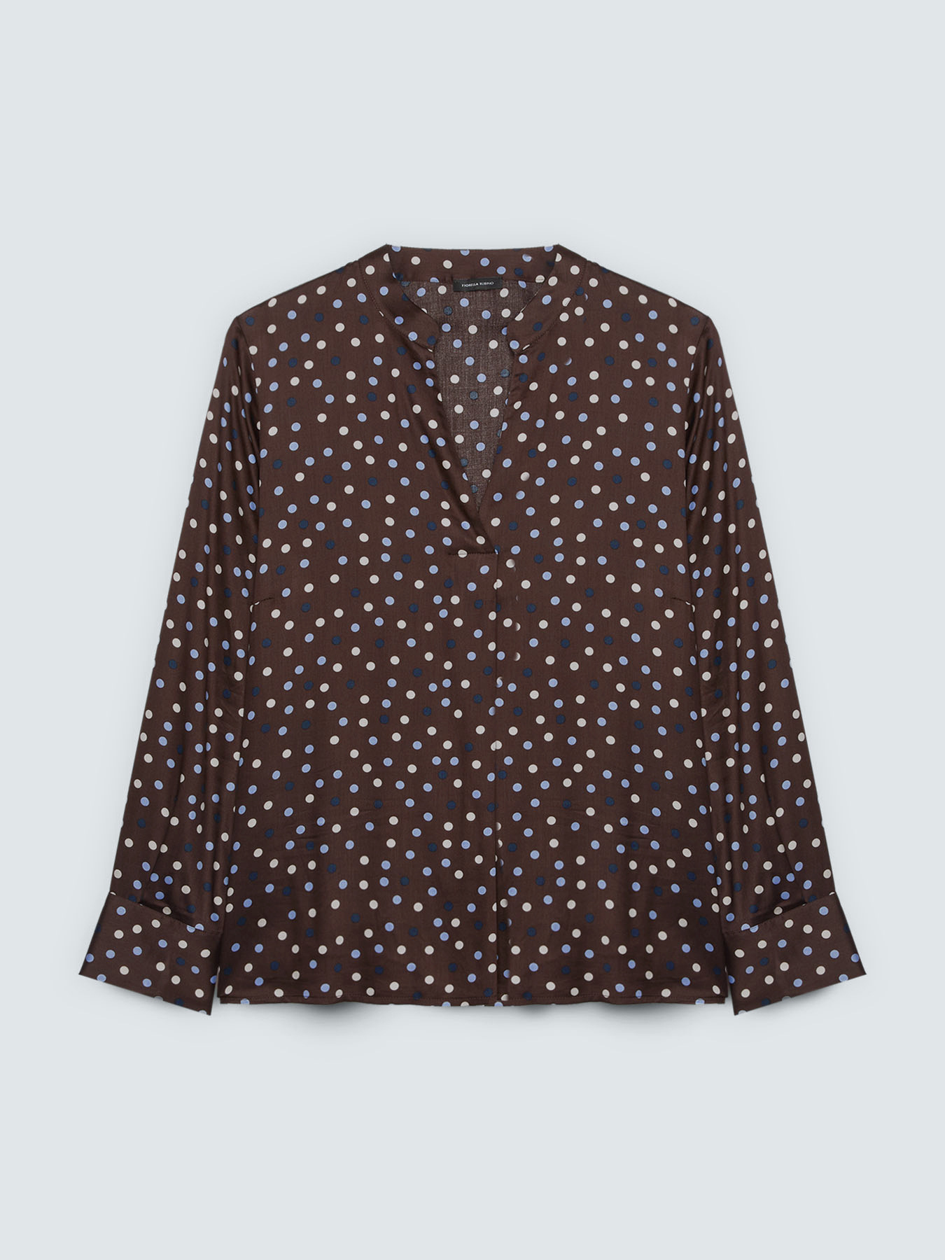 Blusa a pois in raso di viscosa image number 4