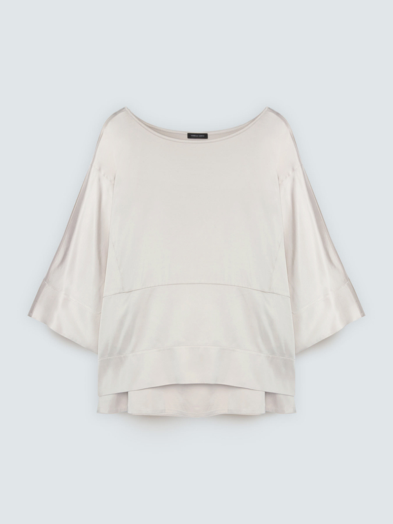 Bluse aus Satin mit Carr&eacute;-Ausschnitt