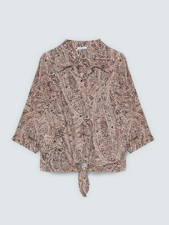 Chemise imprim&eacute;e avec n&oelig;ud