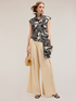 Linen blend trousers with split pleats image number 2
