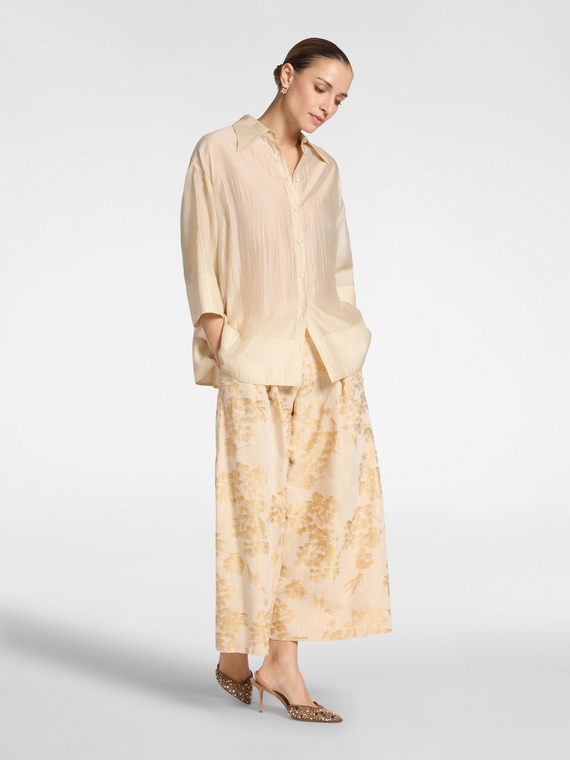 Cropped jacquard trousers