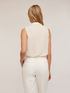Sleeveless blouse with pleated scarf image number 1