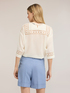 Bluză din georgette cu broderii ajour&eacute; image number 1