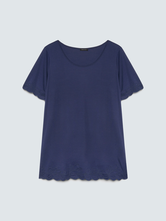 T-Shirt aus Jersey mit bestickten Details