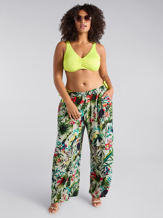 Pantaloni stampa tropicale