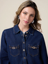 Denim shirt with metal buckles image number 2