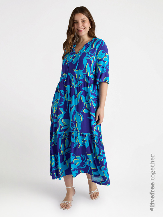 Kleid mit Blumenmuster aus Viskose LENZING™ ECOVERO™