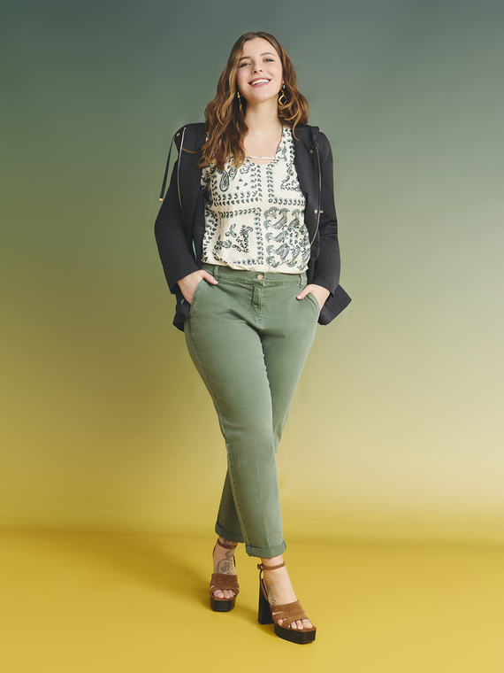 Bluse aus Satin mit Paisley-Muster