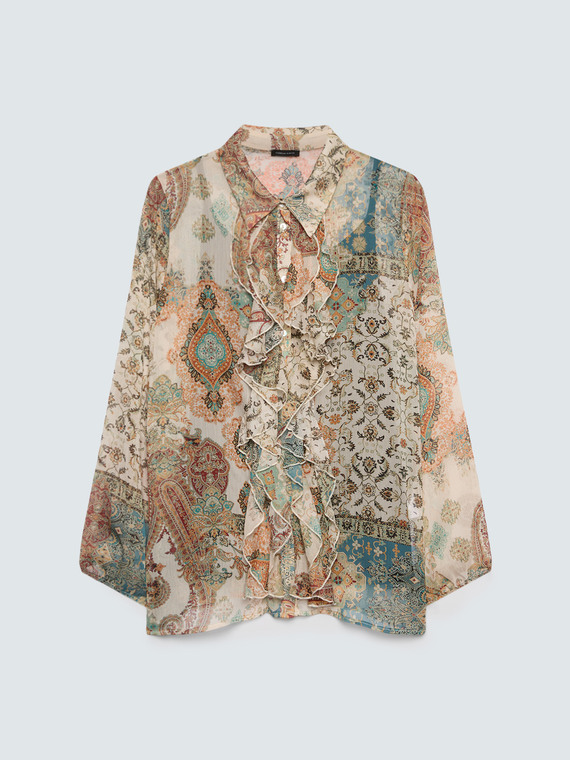 Bluse aus Georgette mit Paisley-Druck