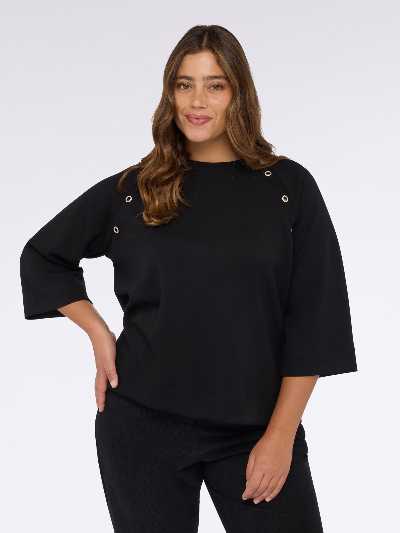 Sweatshirt with eyelet detail image number 3