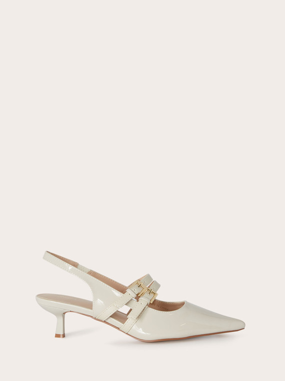 Décolleté slingback in vernice