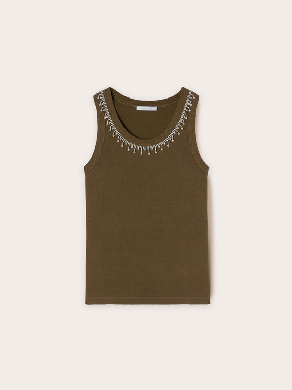 Tank top con flecos de cristal