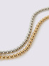 Zweifarbige Perlenkette in Gold und Silber image number 2