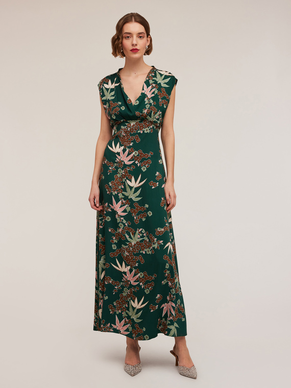 Long decò patterned dress