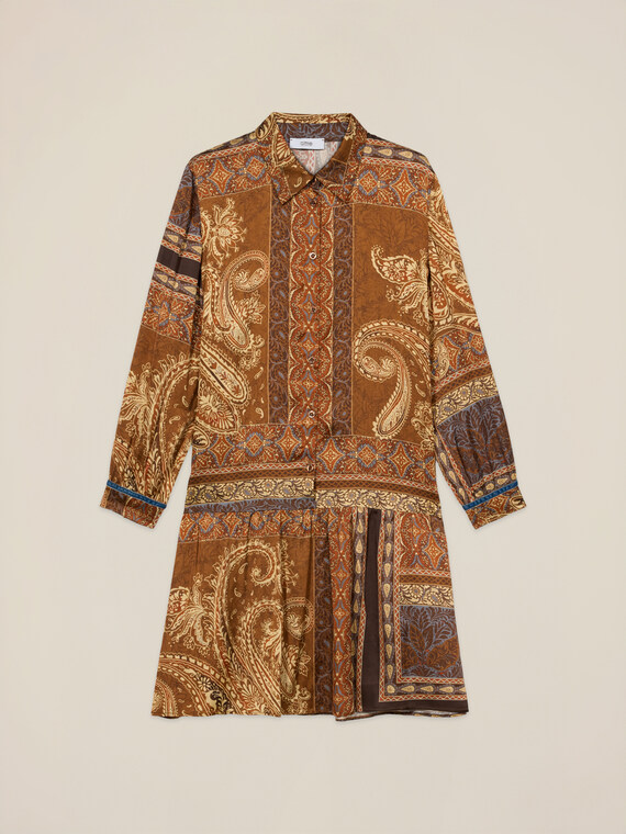 Kurzes Kleid aus gemusterter Viskose