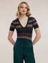 Lurex blend chevron pattern sweater image number 0