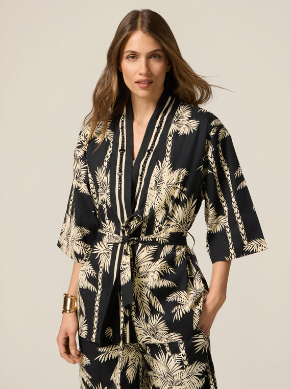 Kimono in cotone con fantasia