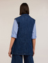 Doppelreihige Oversize-Weste aus Denim-Leinen-Mischgewebe image number 1