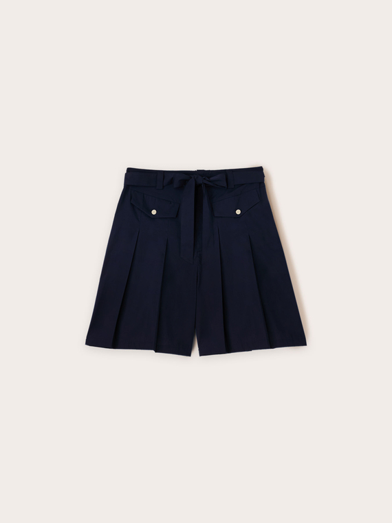 Short à taille haute avec plis