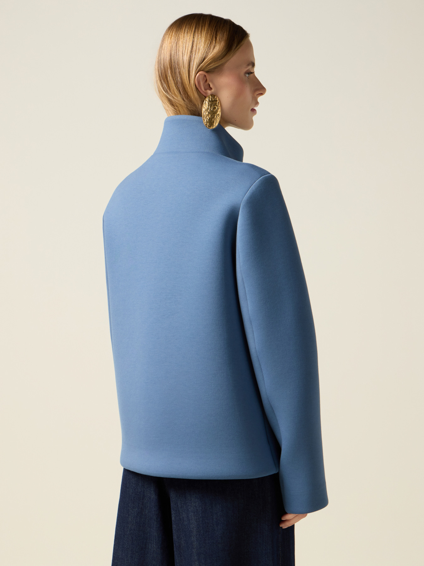 Cappotto in scuba con collo alto image number 1