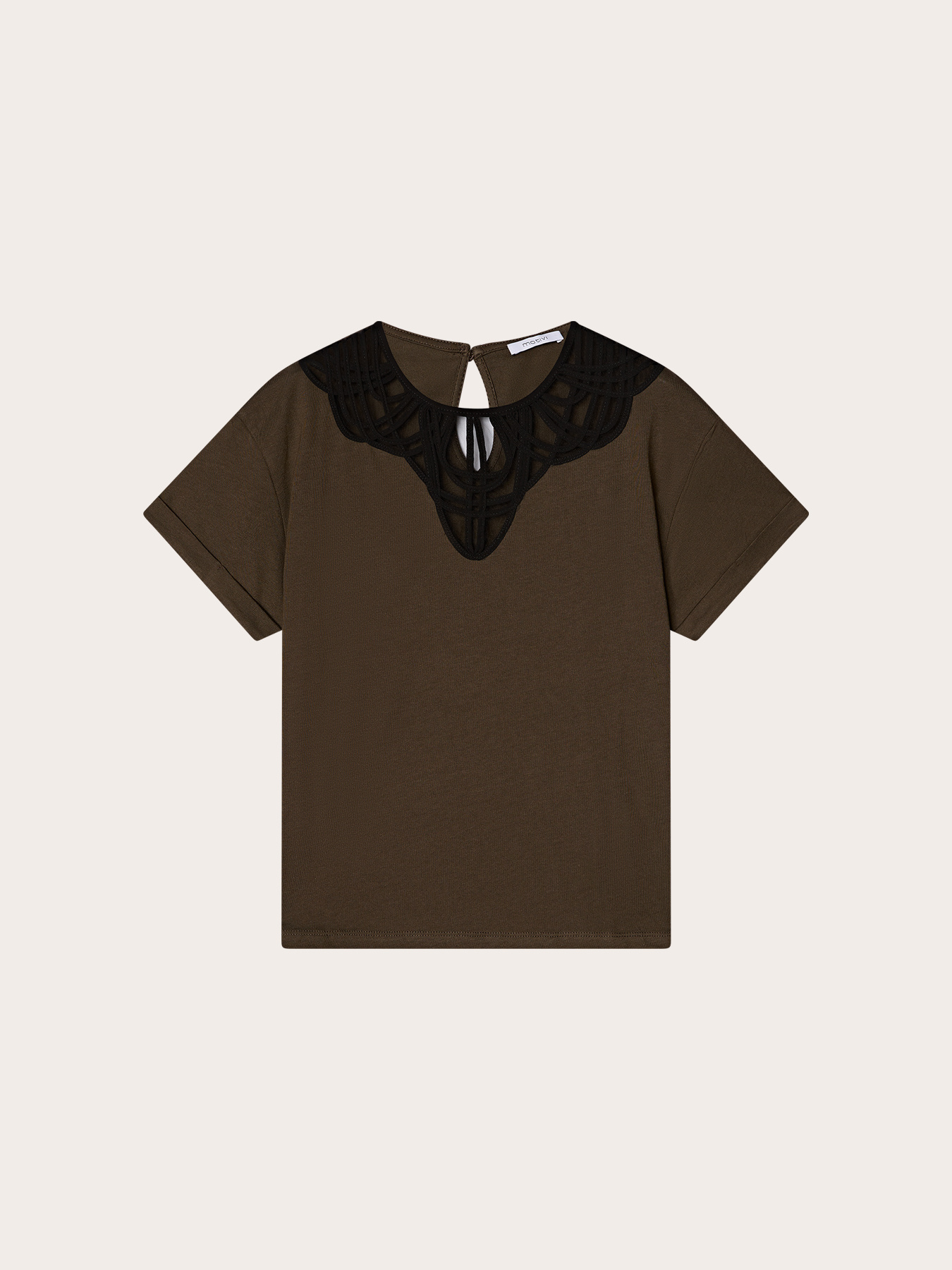 Embroidered modal blend T-shirt image number 0