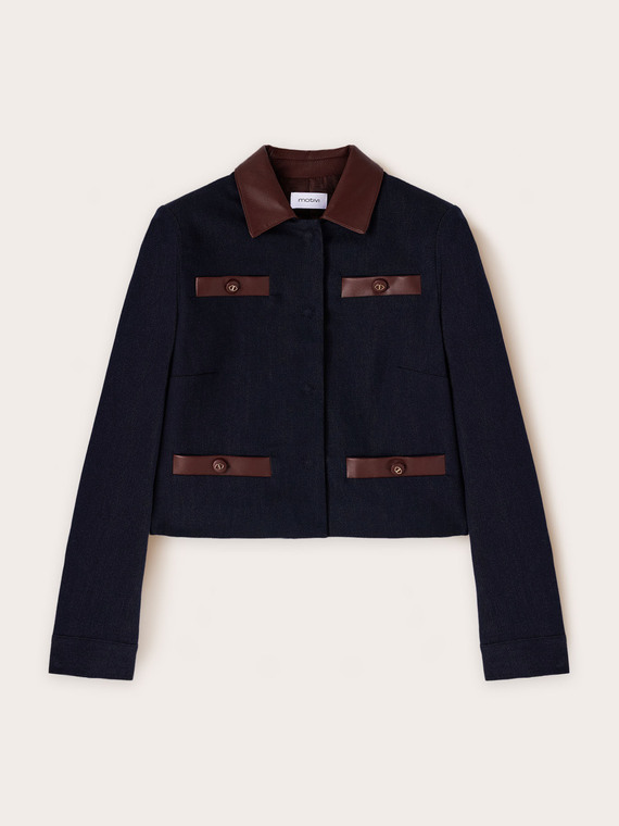 Denim jacket with inserts