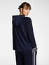 Cardigan with hood and striped trim image number 1