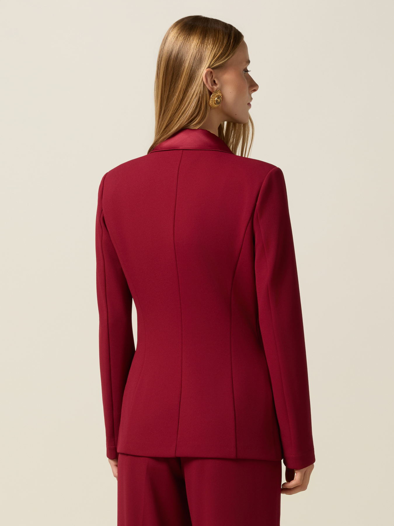 Double-breasted blazer with covered buttons image number 1