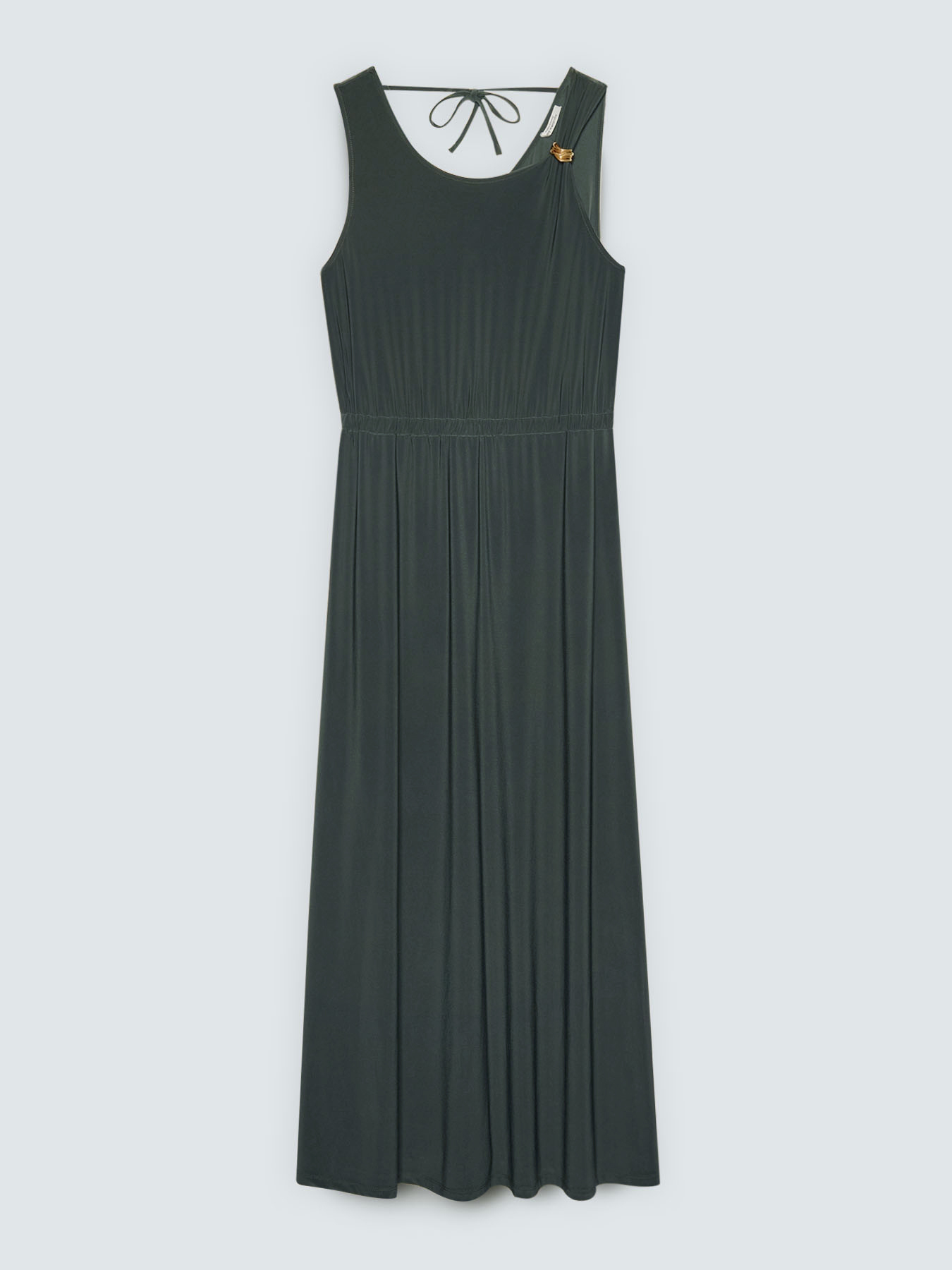 Long jersey dress with back neckline image number 5