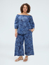 Cropped Hose aus Chambray mit Print image number 2